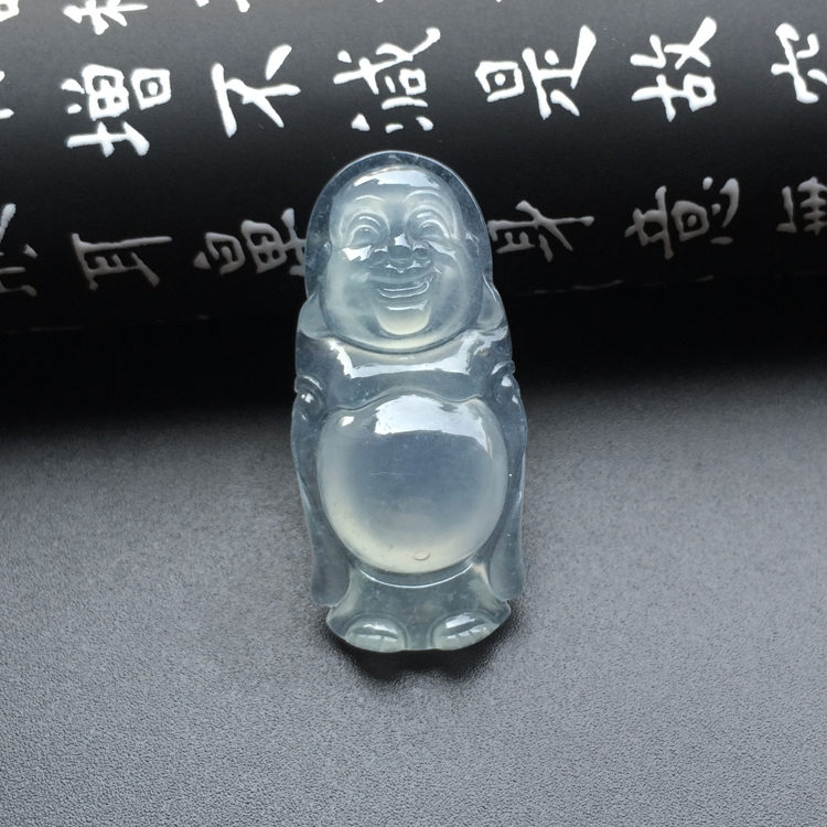 冰种淡晴水站佛挂件