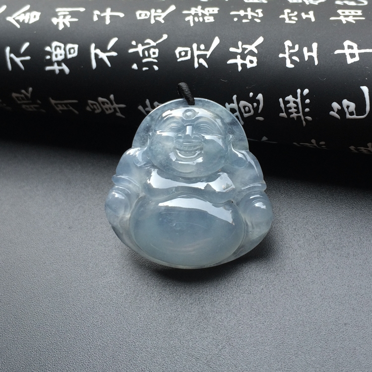 冰种淡晴水玉佛挂件