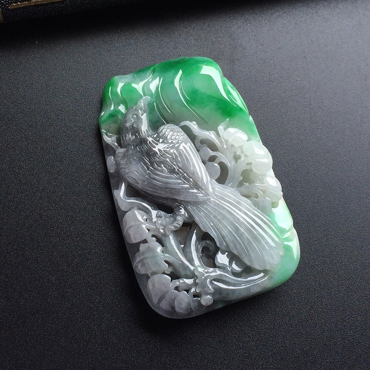 （超值推荐）糯冰种翠色/水墨色高瞻远瞩挂件