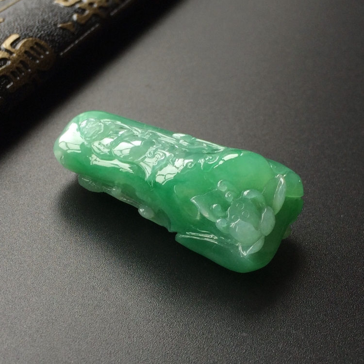 (超值推荐)糯冰种翠色笑口常开挂件