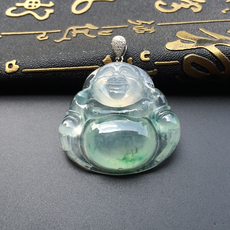 （超值推荐）冰种飘花玉佛挂件