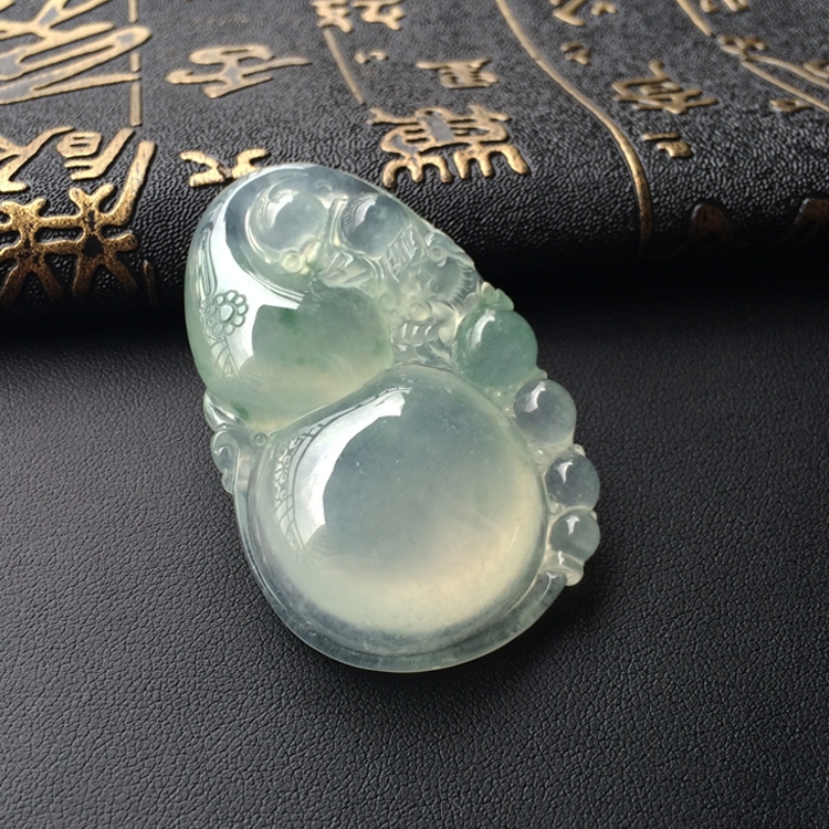 (超值推荐)冰种略飘花福禄寿挂件