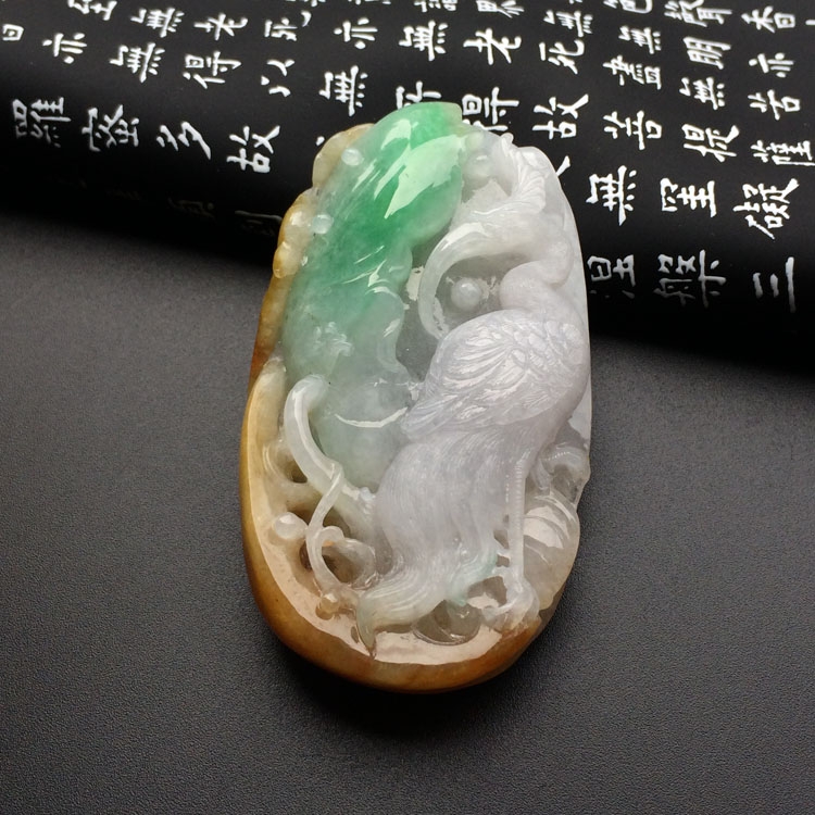 （超值推荐）糯冰种三彩一路连科挂件