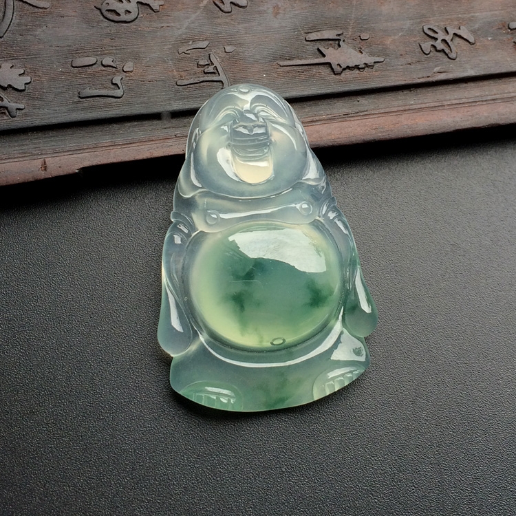 冰种飘花站佛挂件
