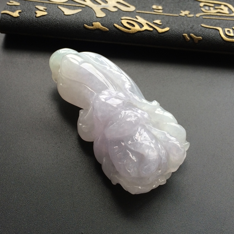 (超值推荐)糯冰种淡紫罗兰白菜挂件