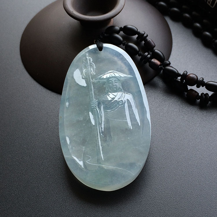 冰种晴水地藏王(王立元大师作品)