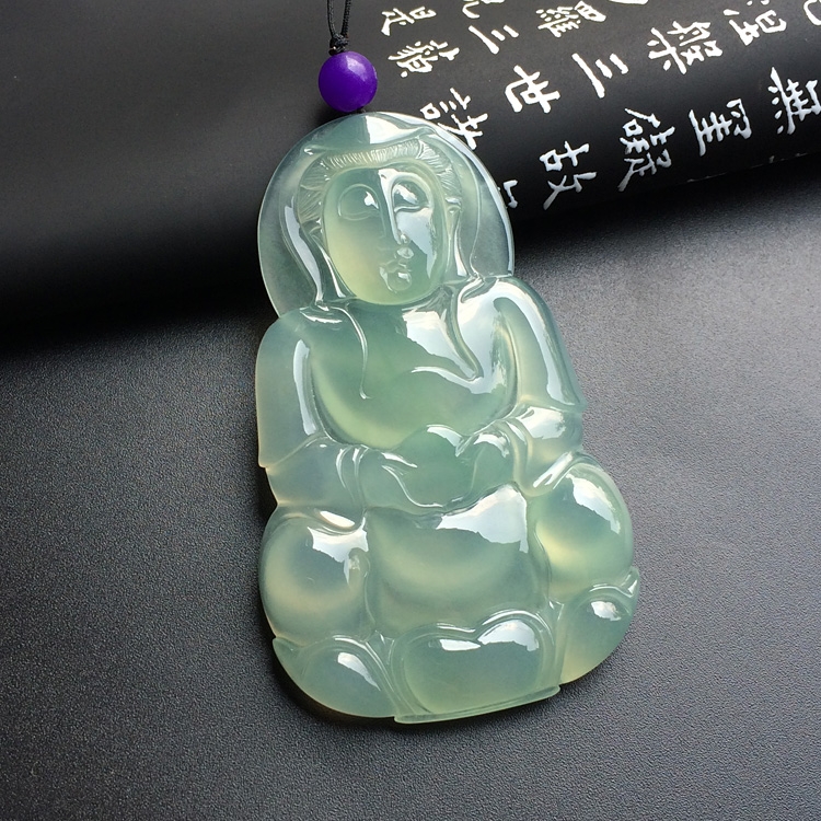 冰种晴水观音挂件