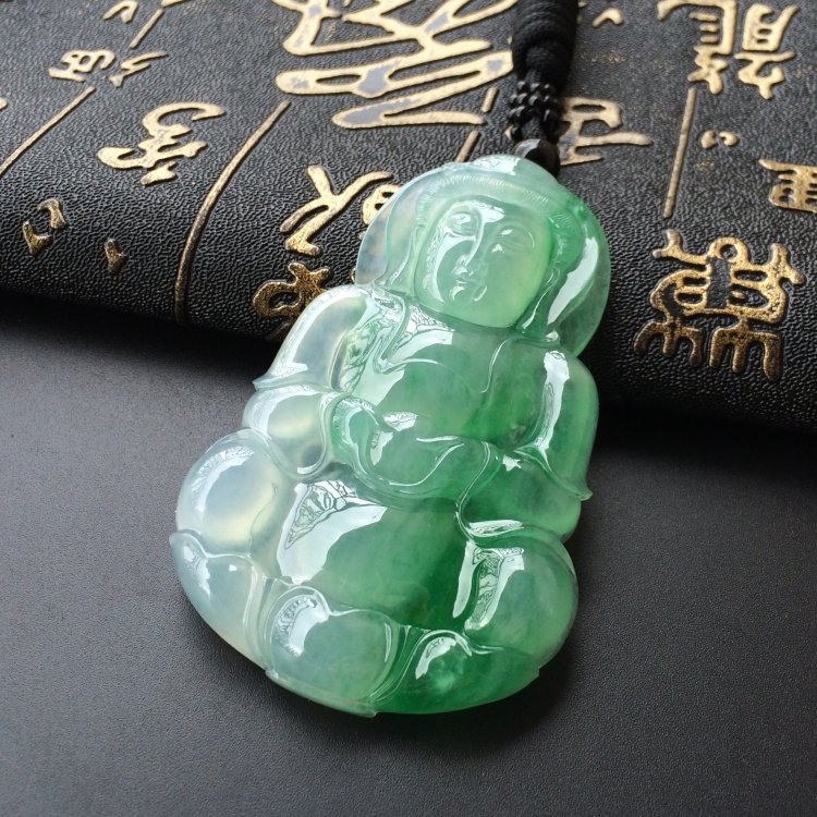 (超值推荐)冰种飘翠观音挂件
