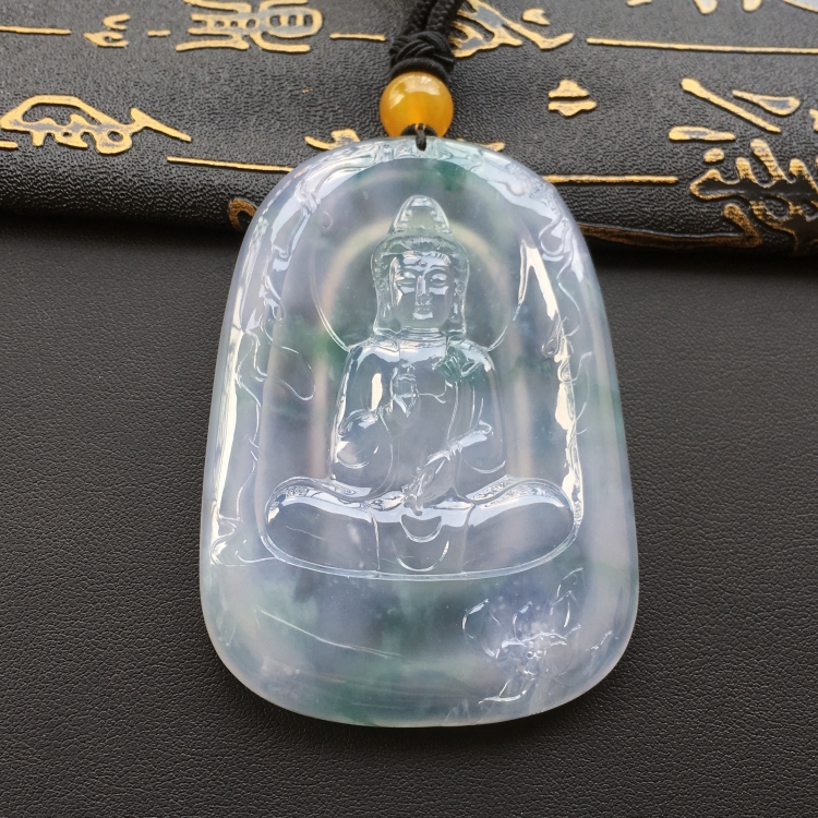 (超值推荐)冰种紫罗兰飘花观世音挂件