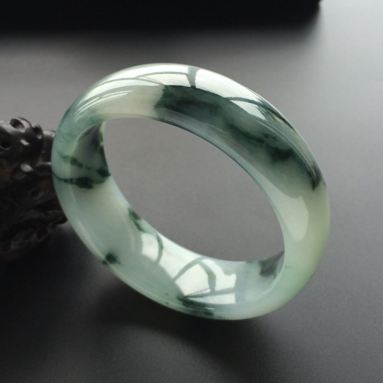(超值推荐)糯冰种飘花手镯（59mm）