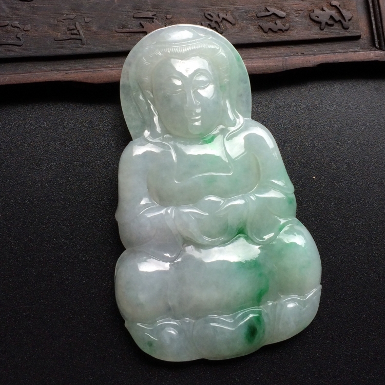 （超值推荐）糯冰种飘翠观音挂件
