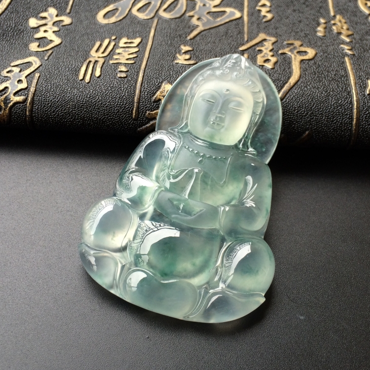 (超值推荐)冰种飘花观音挂件