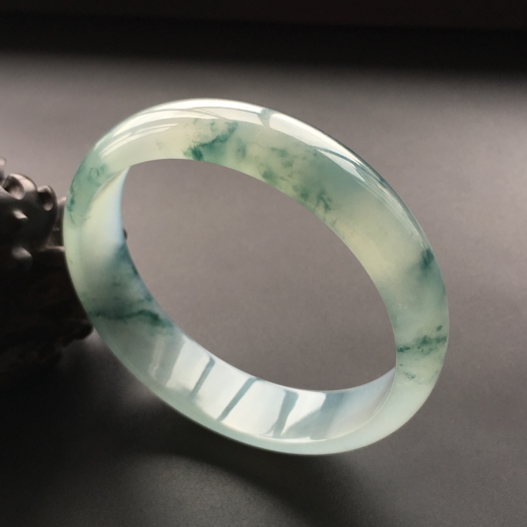 (超值推荐)冰种飘花手镯(59.8mm)