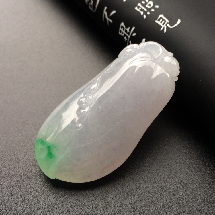 （超值推荐）冰种淡春带彩福瓜挂件