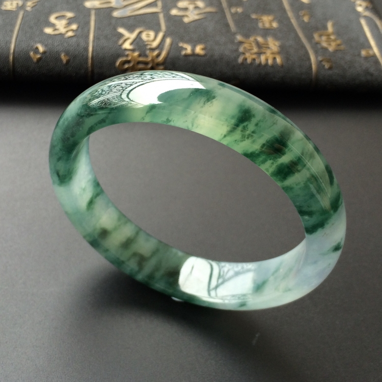 (超值推荐)冰种飘花手镯(57.5mm)