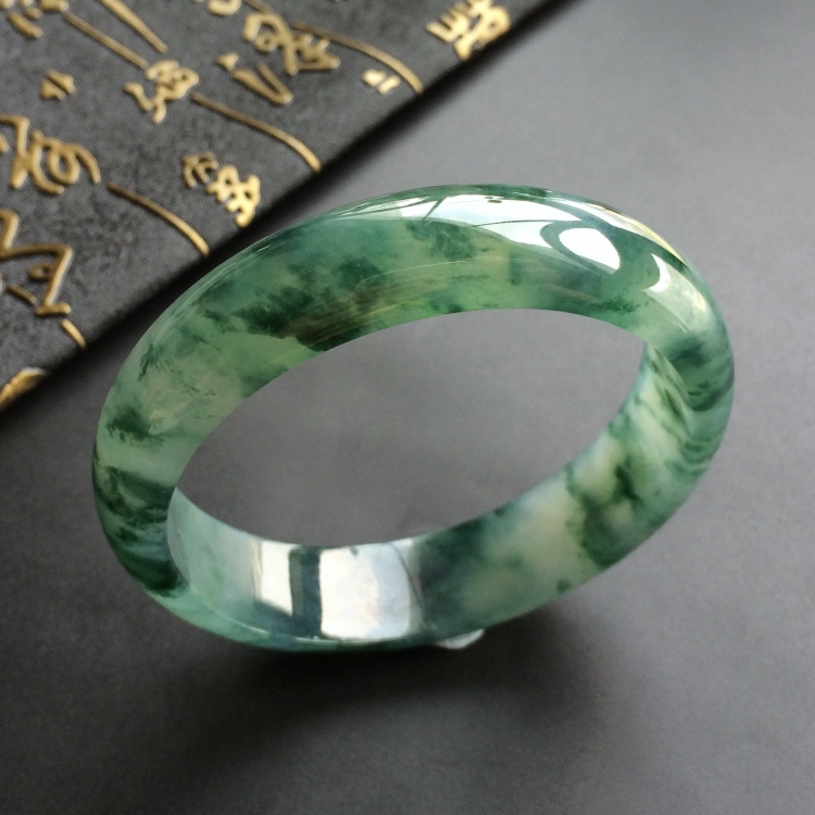 (超值推荐)冰种飘花手镯(56.5mm)