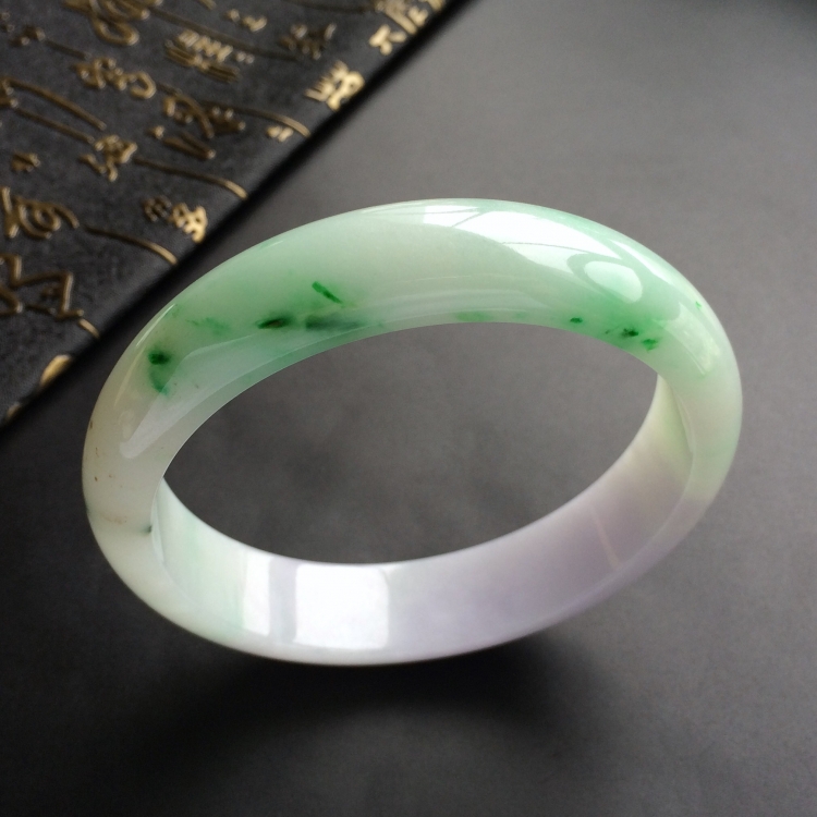 (超值推荐)糯冰种春带彩手镯/臂环(72.4mm)