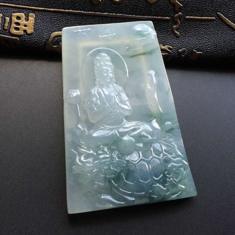 （超值推荐）冰种飘花踏鳌巡海挂件