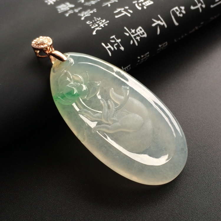 （超值推荐）冰种略飘翠信手拈花挂件