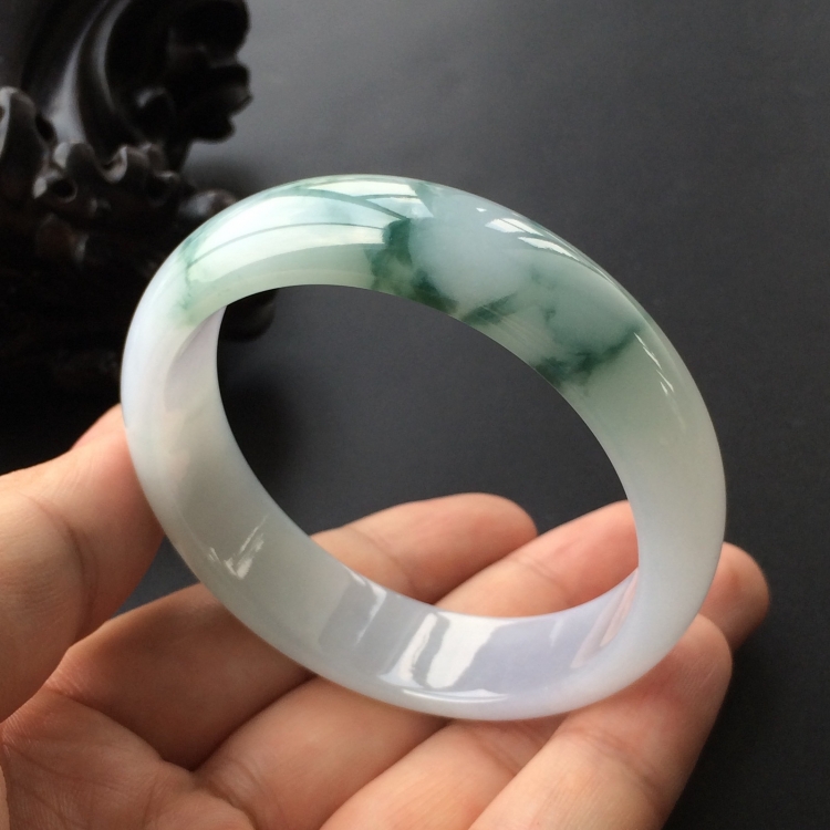 (超值推荐)糯冰种飘花手镯(56mm)