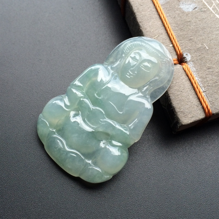 糯冰种晴水观音挂件