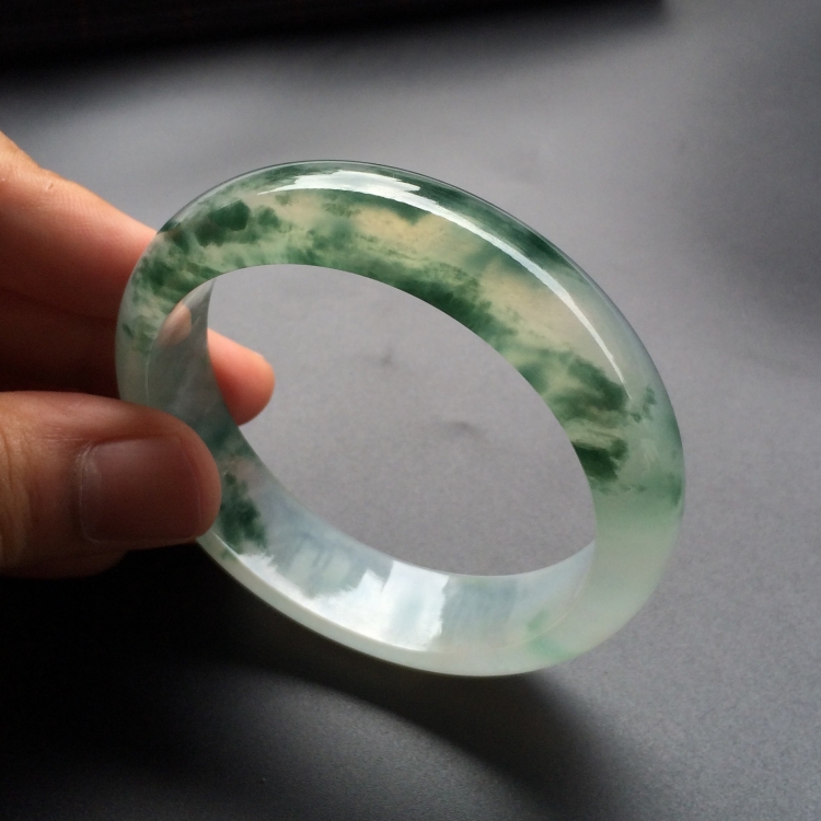 (超值推荐)冰种飘花手镯(57.8mm)