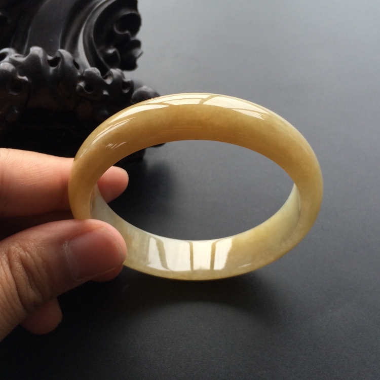 (超值推荐)糯冰种黄翡手镯(59.7mm)