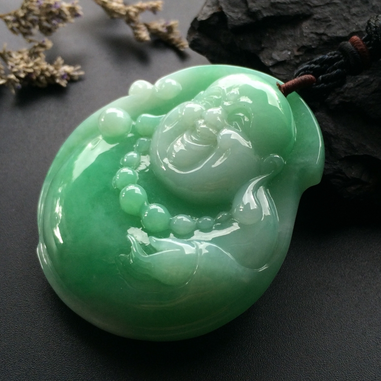 （超值推荐）糯冰种绿晴水玉佛挂件