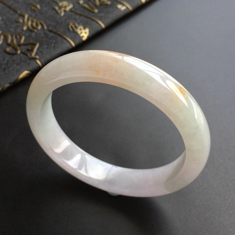 (超值推荐)糯冰种紫罗兰略带黄翡手镯(54.6mm)