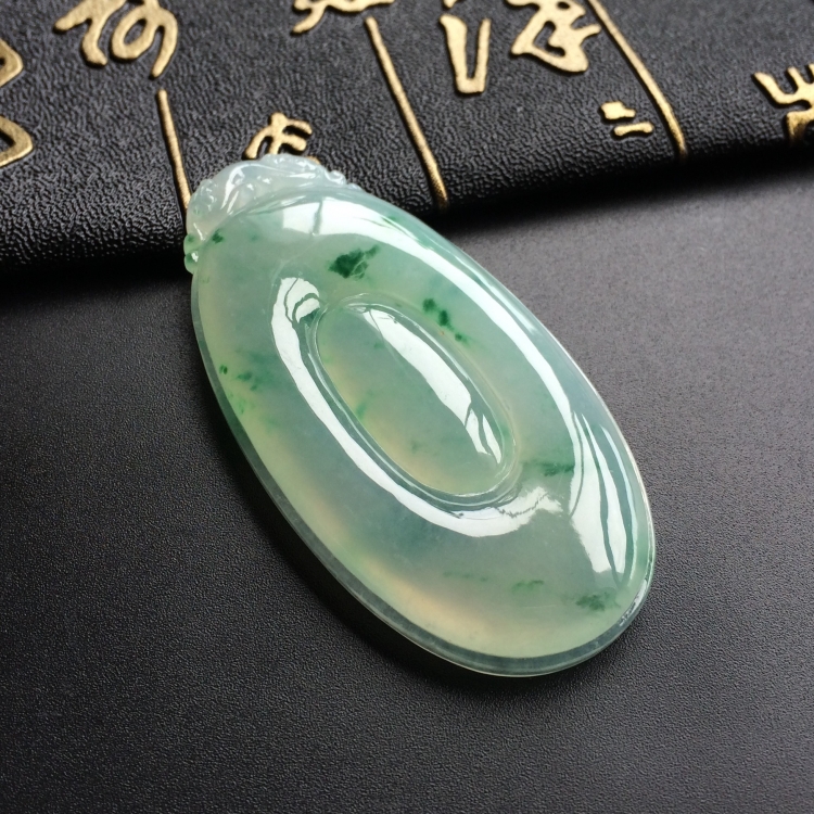 (超值推荐)冰种飘花福在眼前挂件