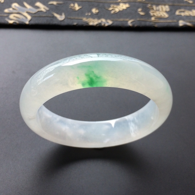 (超值推荐)冰种飘翠手镯(57.6mm)