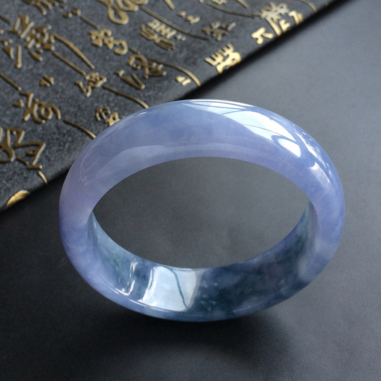 (超值推荐)糯冰种紫罗兰飘花手镯(58.7mm)