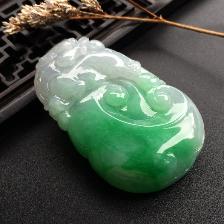 （超值推荐）糯冰种飘翠如意寿挂件
