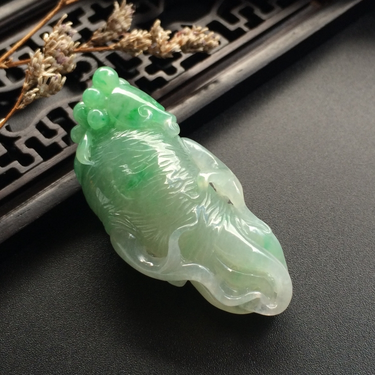 （超值推荐）糯冰种飘翠人生如意挂件
