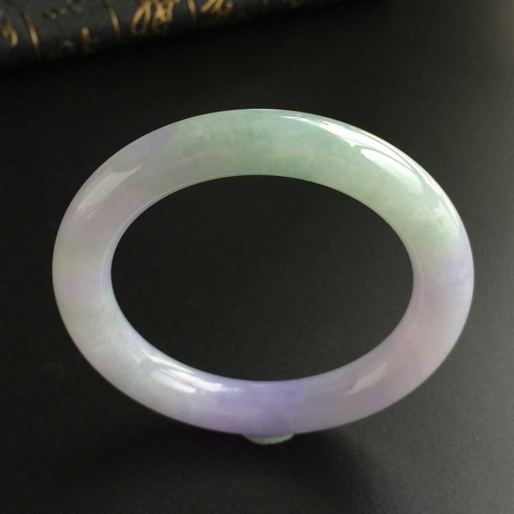(超值推荐)糯冰种紫罗兰晴水圆条手镯(54.5mm)