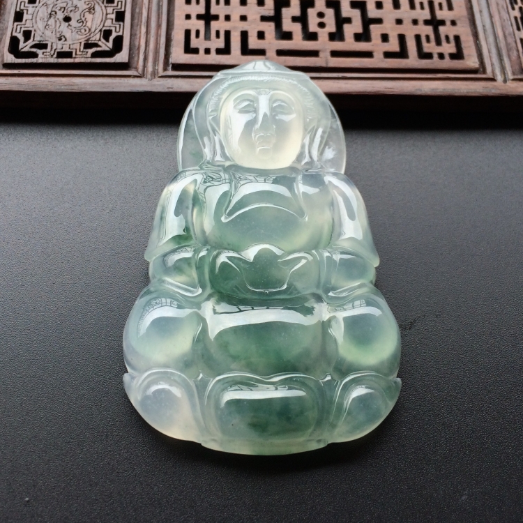 (超值推荐)冰种飘花观音挂件
