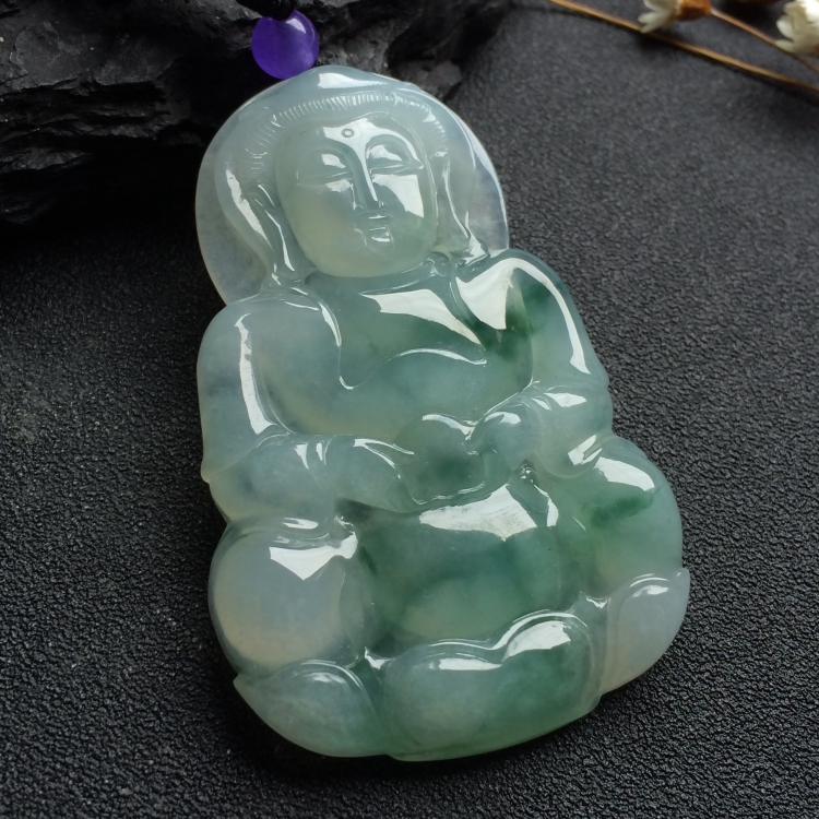 （超值推荐）糯冰种飘花观音挂件