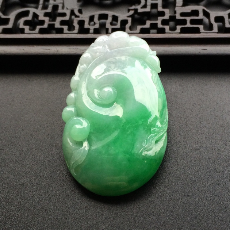 （超值推荐）糯冰种飘翠如意挂件