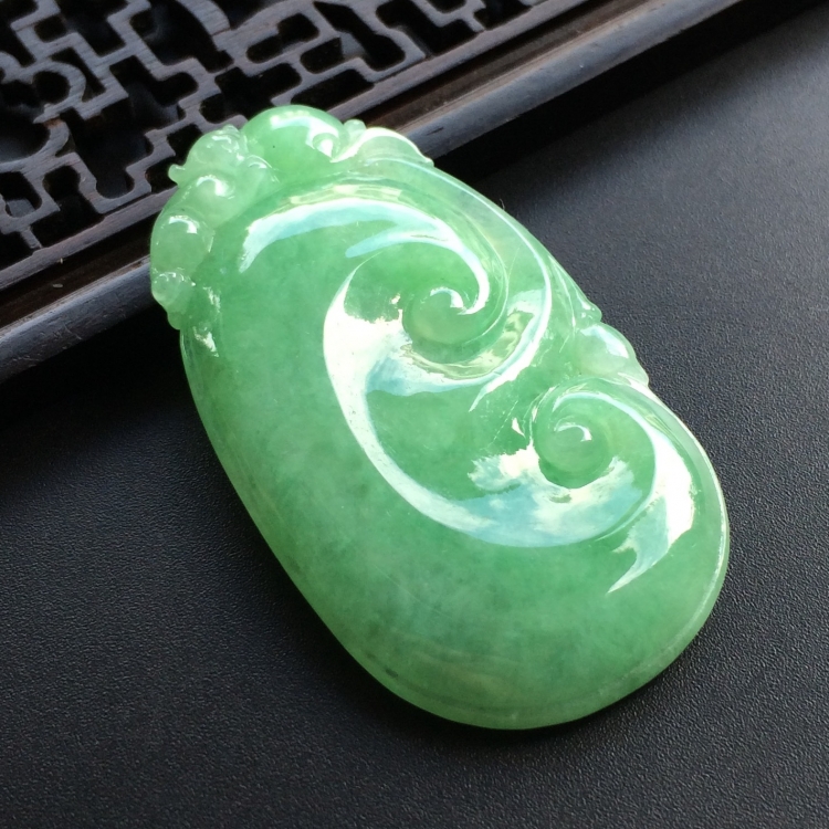 （超值推荐）糯冰种绿晴水如意挂件