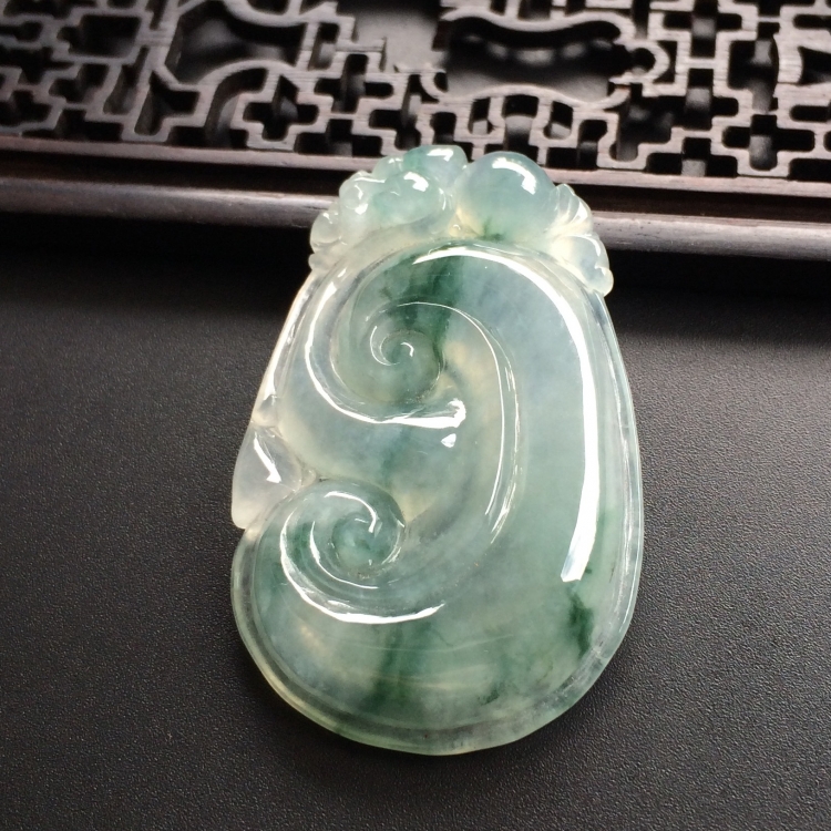 （超值推荐）冰种飘花如意挂件