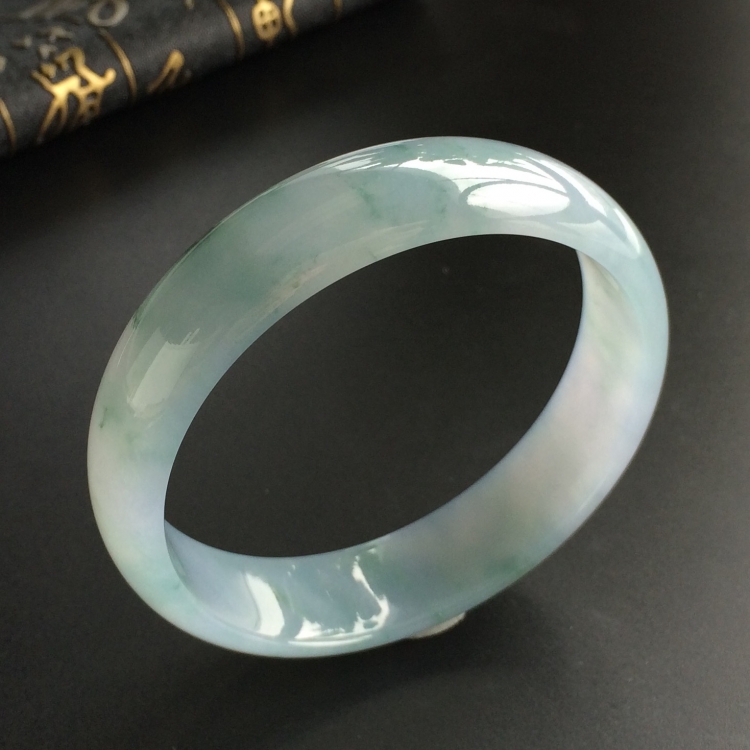 (超值推荐)糯冰种飘花手镯(58mm)