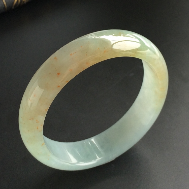 (超值推荐)糯冰种晴水飘黄花手镯(57.1mm)