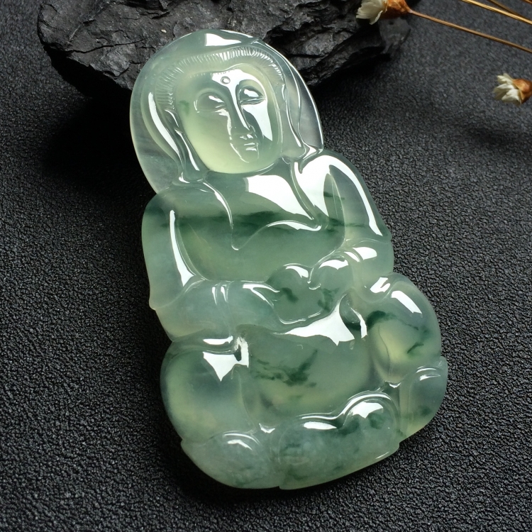 （超值推荐）冰种飘花观音挂件