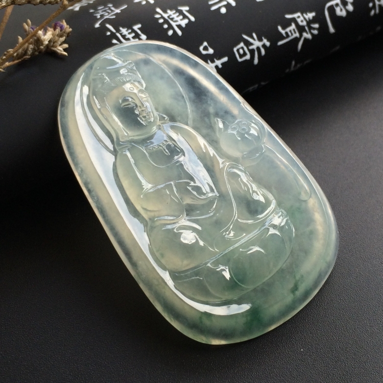 （超值推荐）冰种飘花观音挂件
