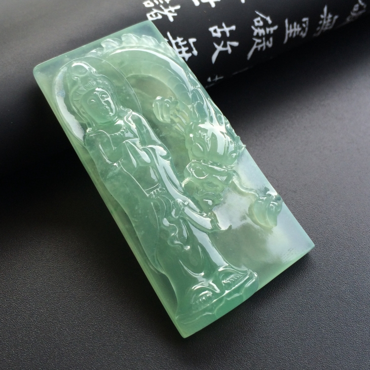（超值推荐）冰种晴水降龙观音挂件