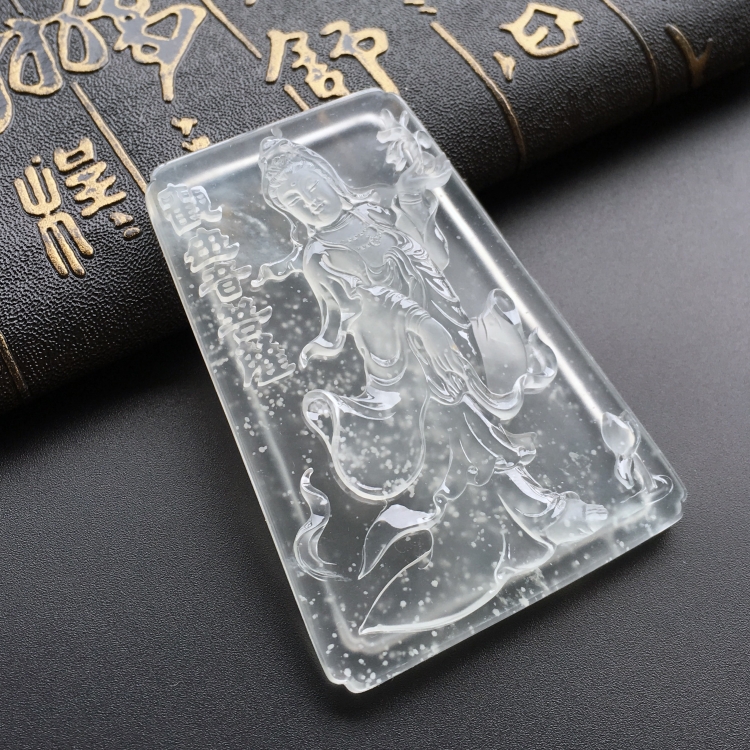 (超值推荐)玻璃种无色观世音挂件