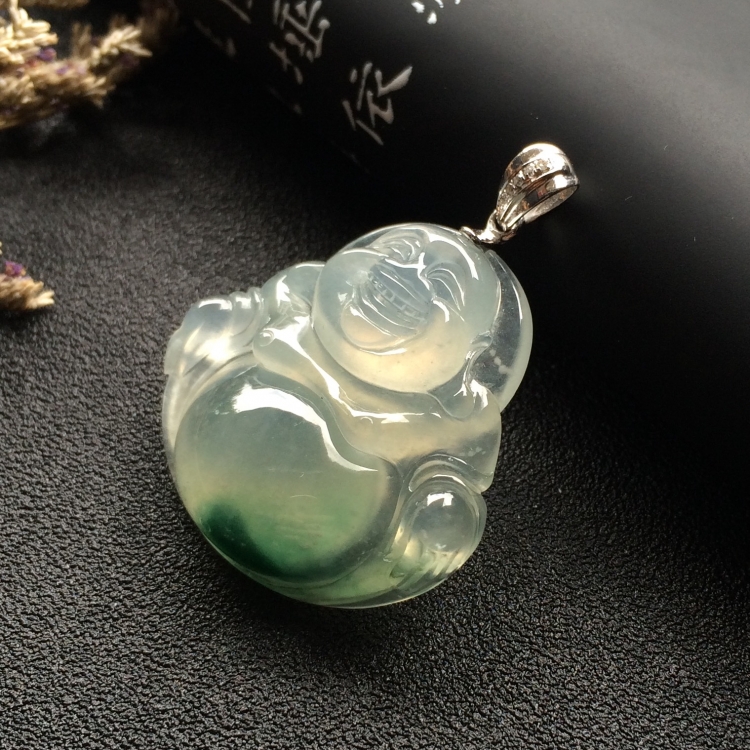 （超值推荐）冰种飘花玉佛挂件