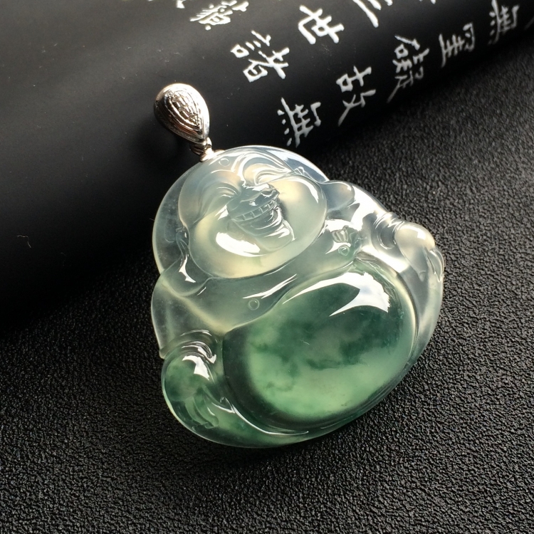 （超值推荐）冰种飘花玉佛挂件