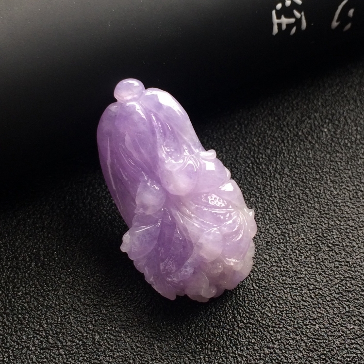（超值推荐）糯冰种紫罗兰白菜挂件