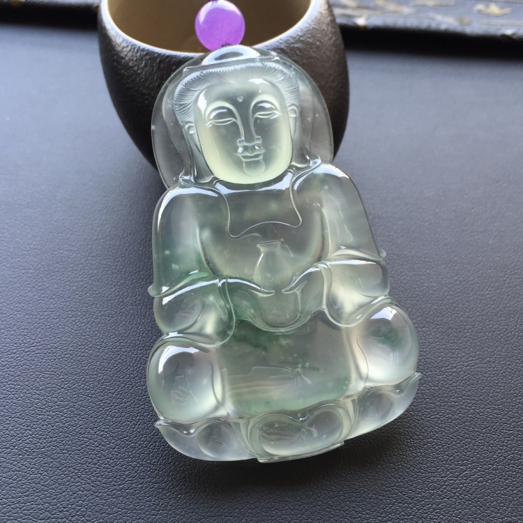 (超值推荐)冰种飘花观音挂件